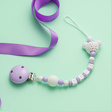 Lade das Bild in den Galerie-Viewer, Schnullerkette mit Namen lila micky mouse