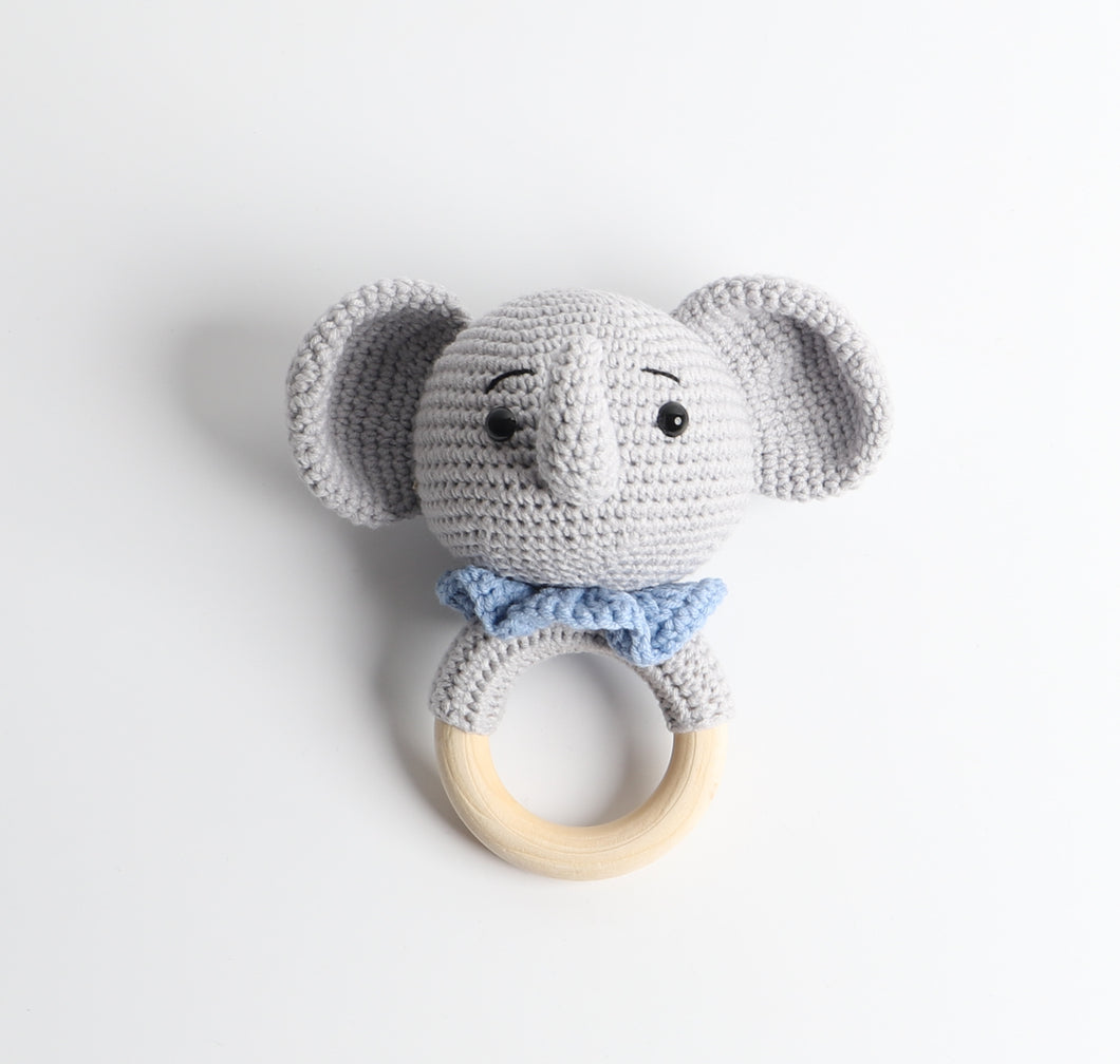 Häkelrassel - Elefant (Blau)